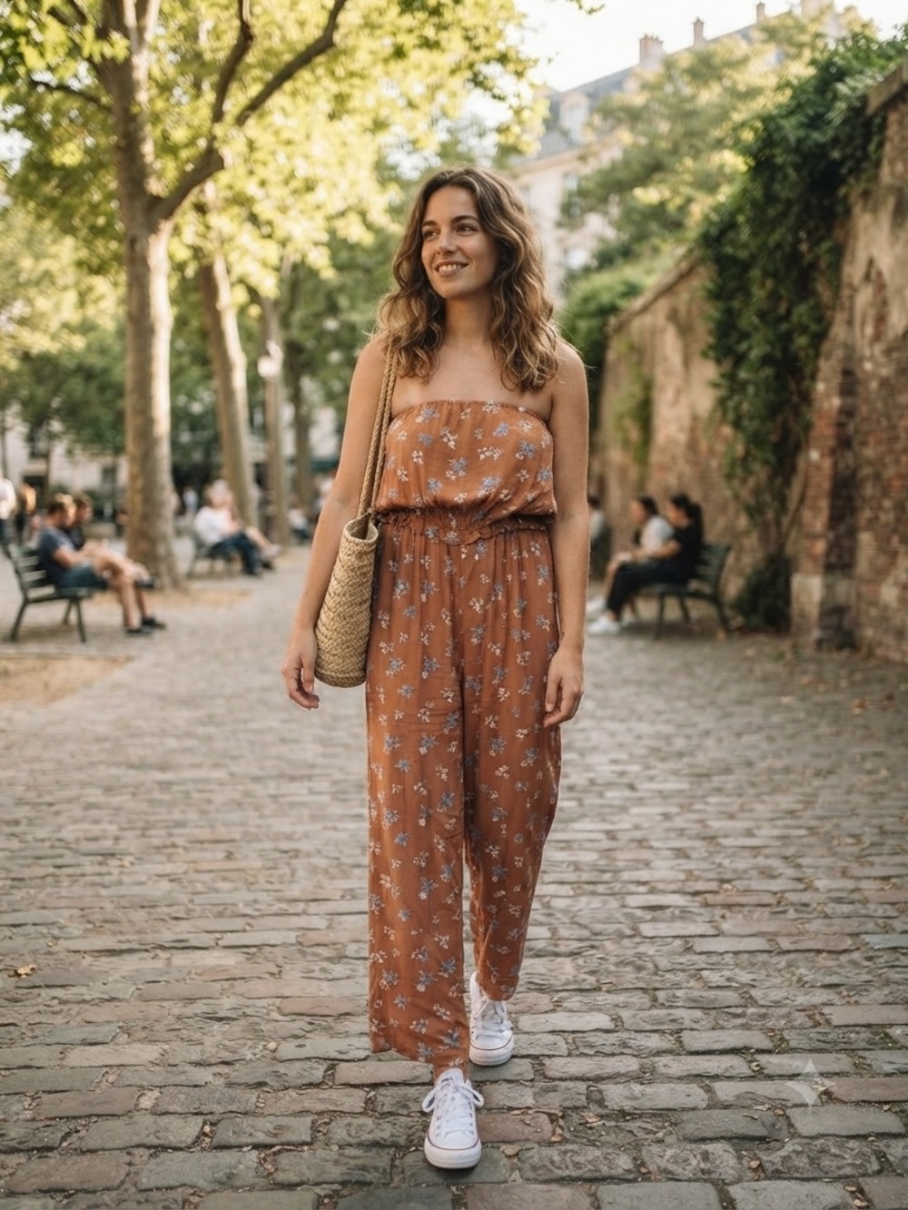 ASOS Design Floral Strapless Jumpsuit
